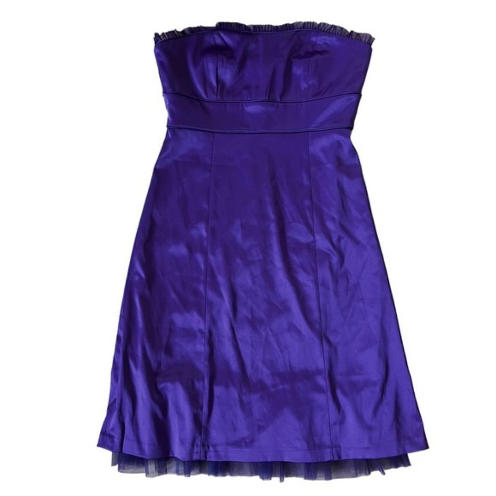 Purple RW&Co. Strapless Dress Size 8